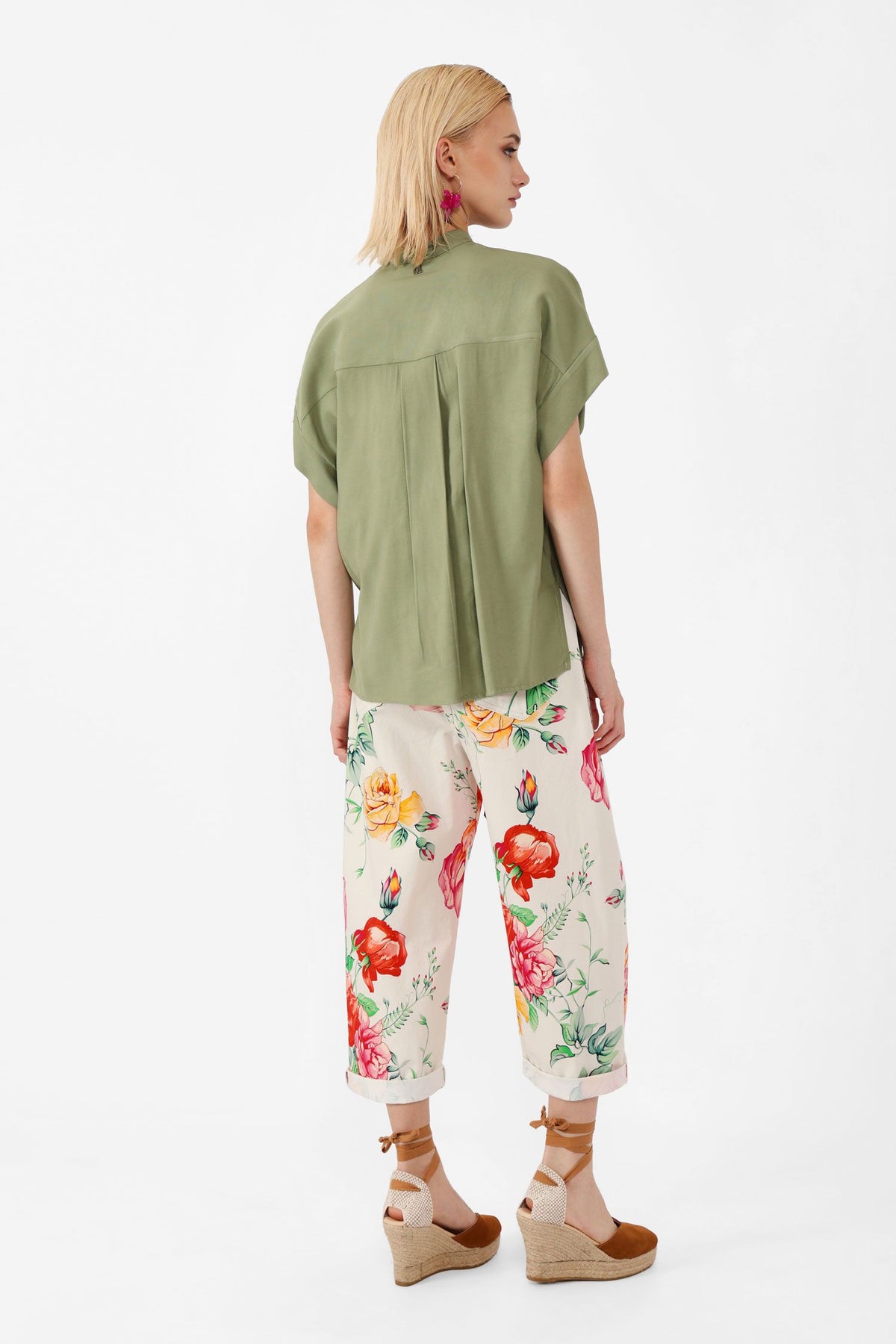 Cropped Floral Trousers