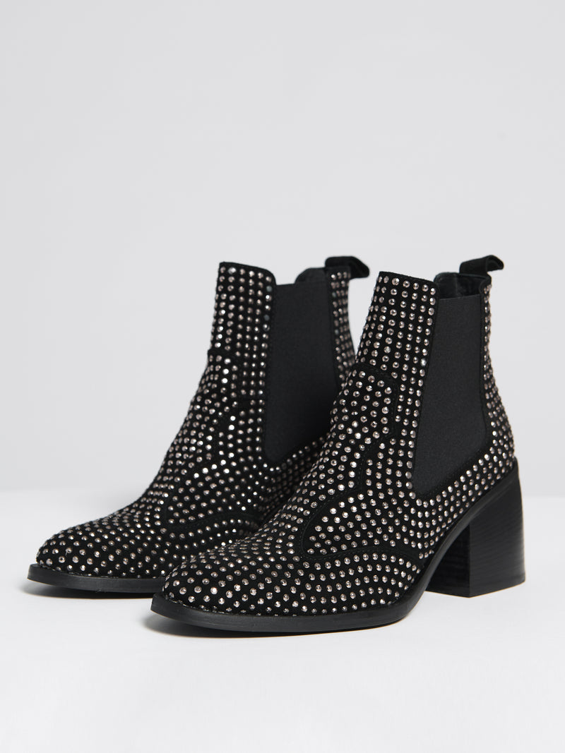 Bedazzled ankle boot