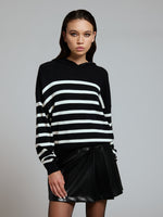 Striped long sleeve hooded sweater