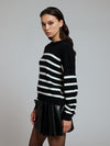Striped long sleeve hooded sweater