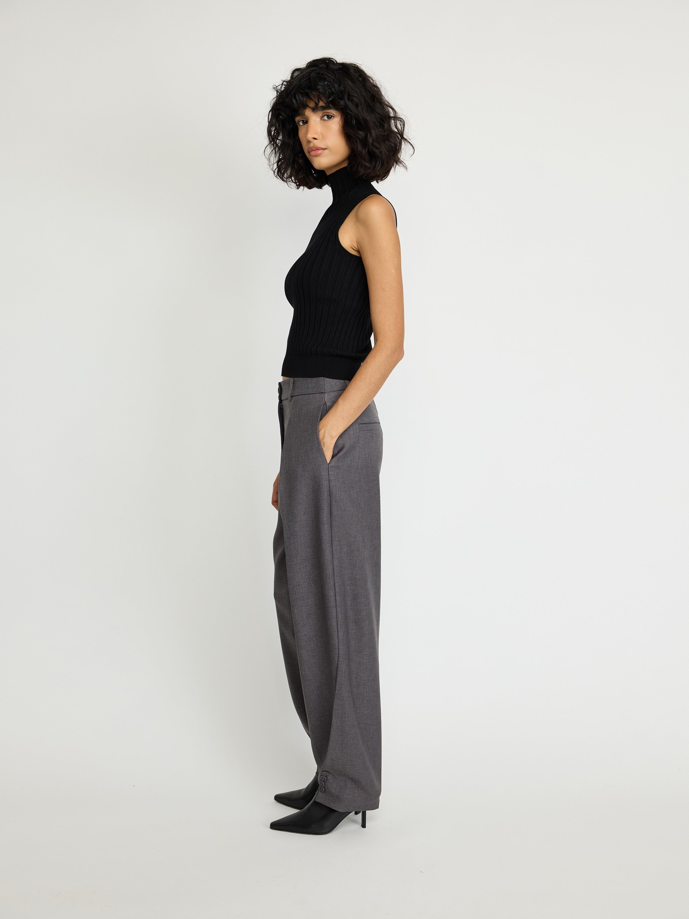 Tailored Pleated Cigarette Pants