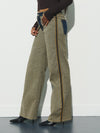 Pantalon large en jean bicolore