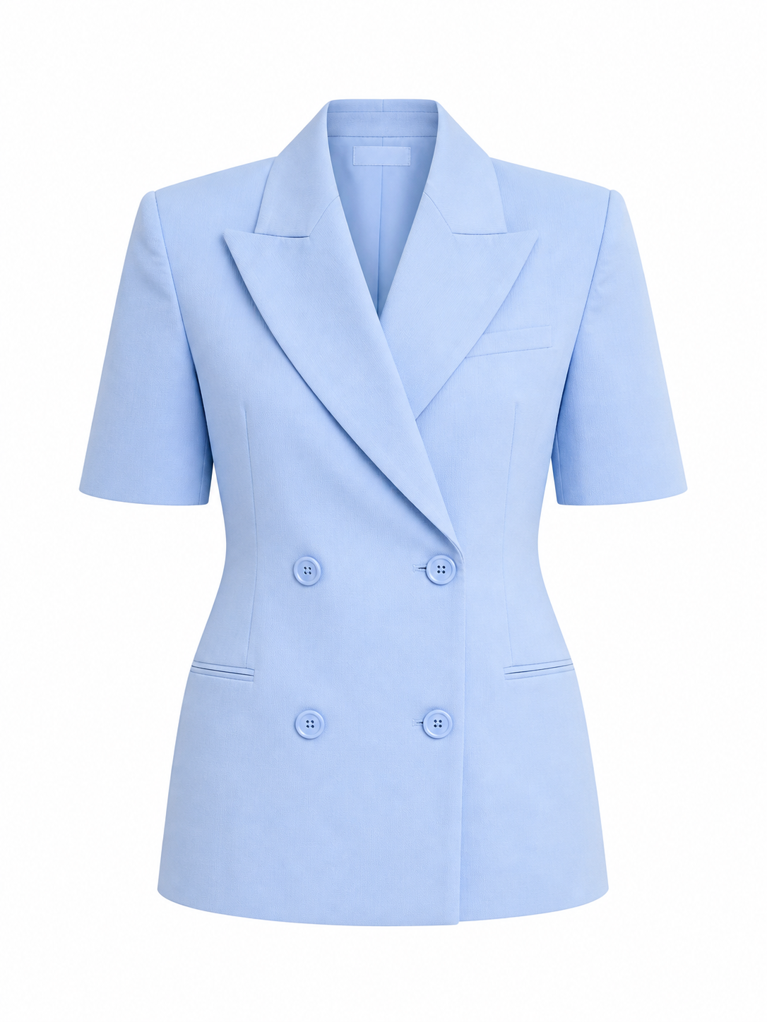 Blazer structuré à manches courtes bleu
