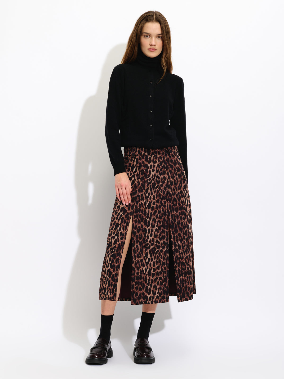 Leopard Slit Skirt