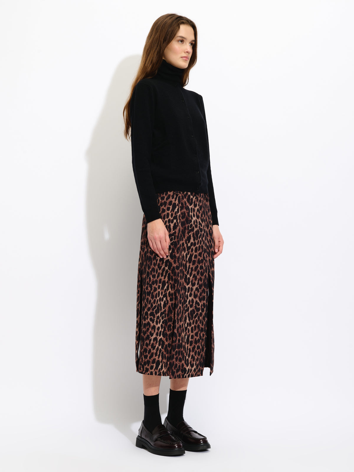 Leopard Slit Skirt