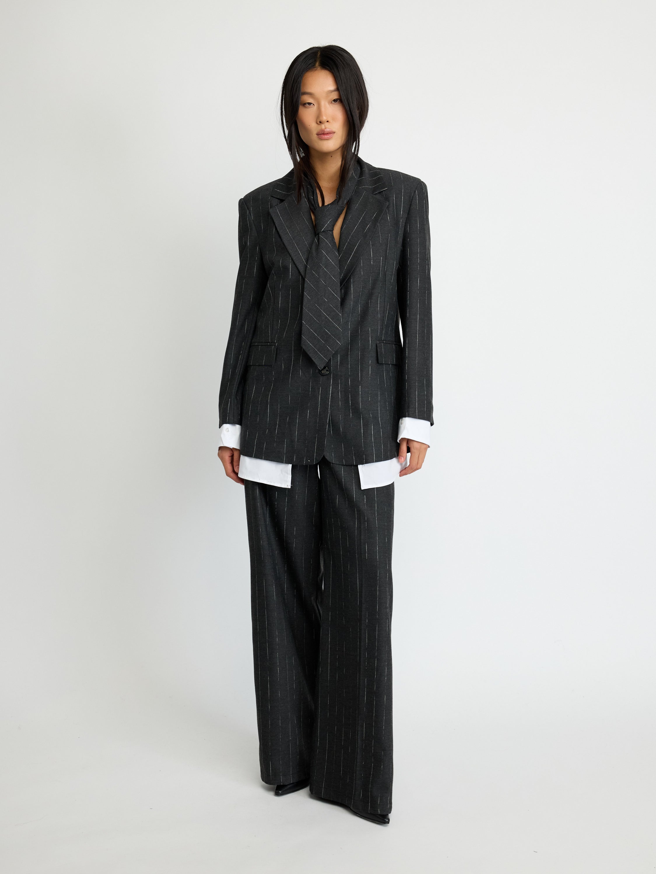 Pinstripe Tailored Pants