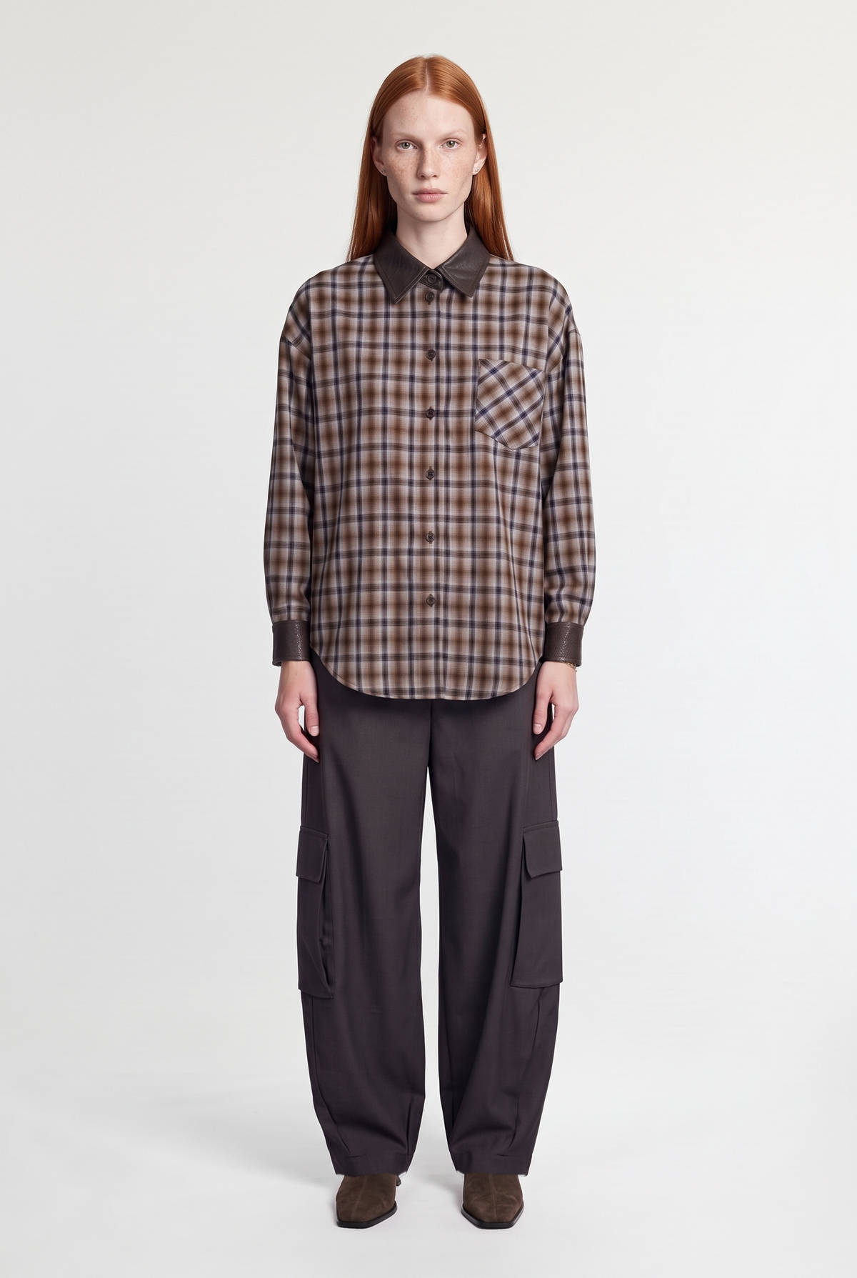 Checked overshirt - Multi - front view