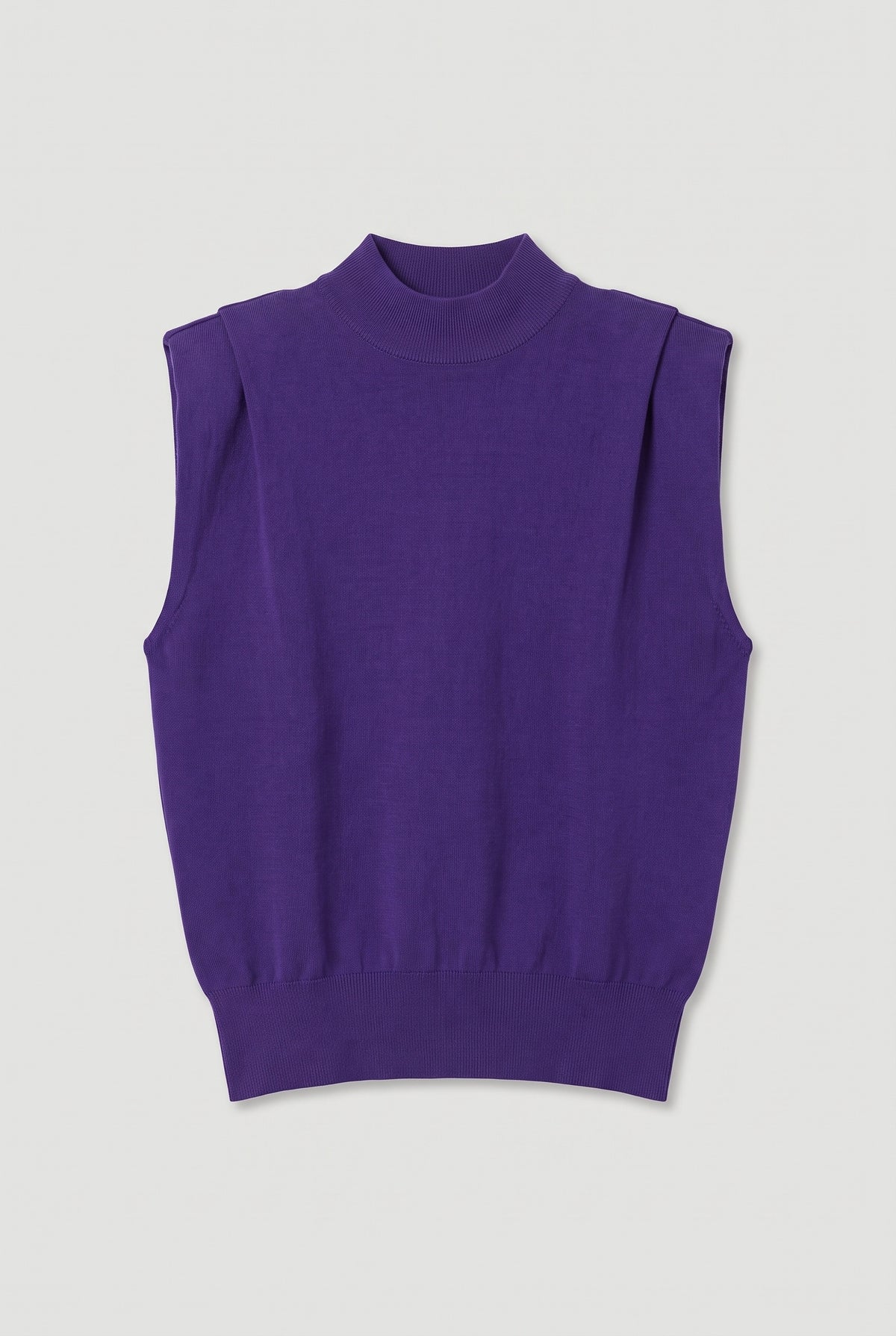 Sleeveless mock-neck knit - Purple - flat lay