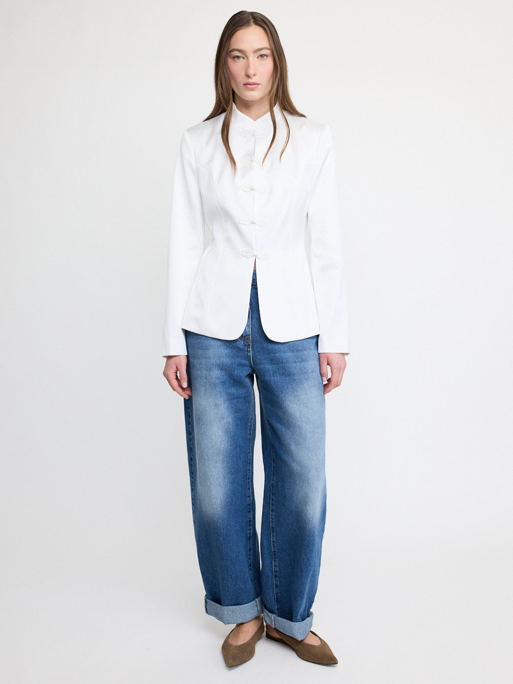 Veste avec fermetures couleur ivoire