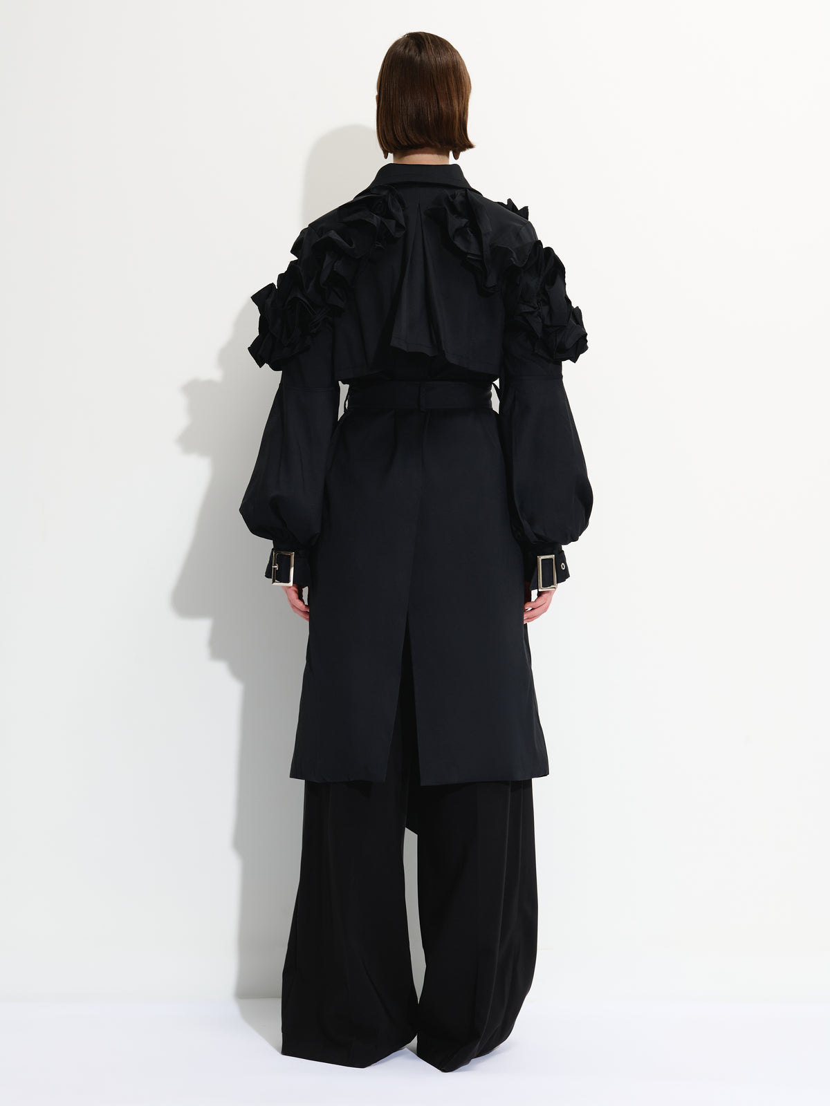 Ruffled Detail Storm Flap Trench