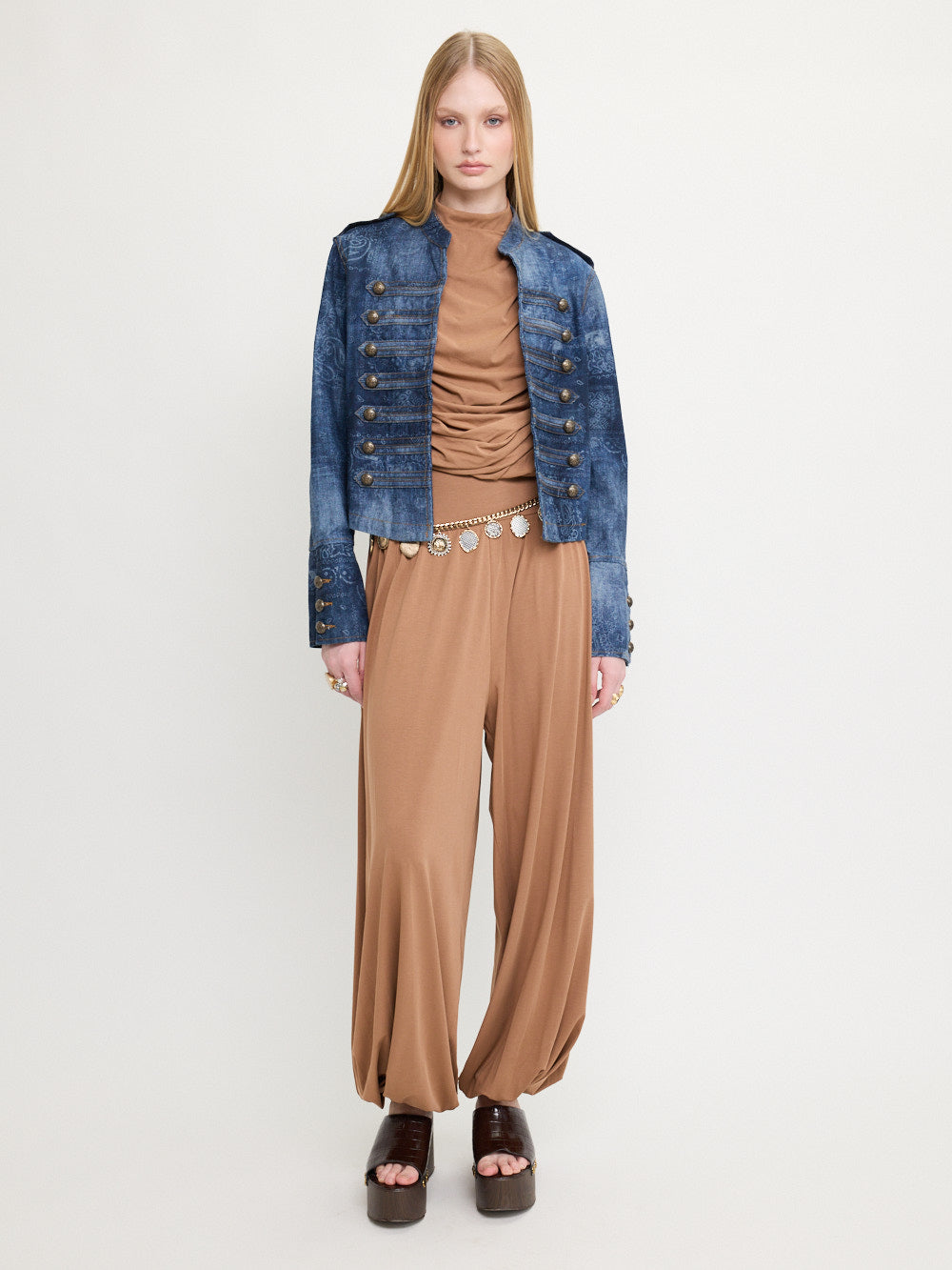 Veste courte imprimé jean