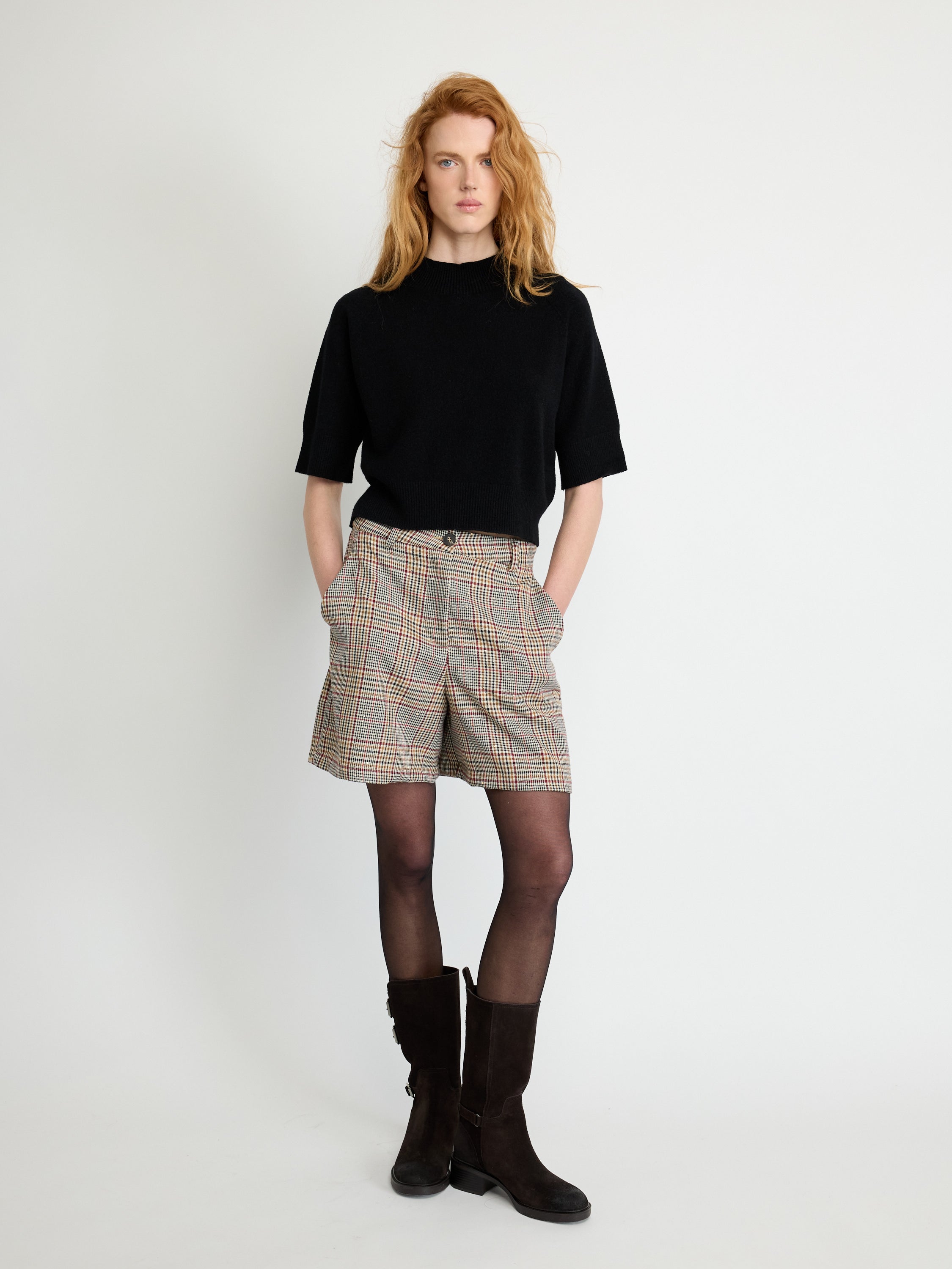 Short tailleur à carreaux