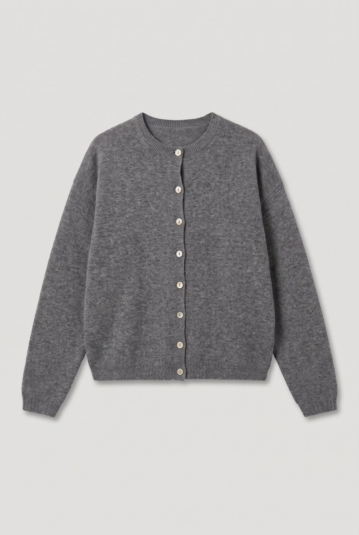 Wool-Blend Cardigan - Grey - flat lay