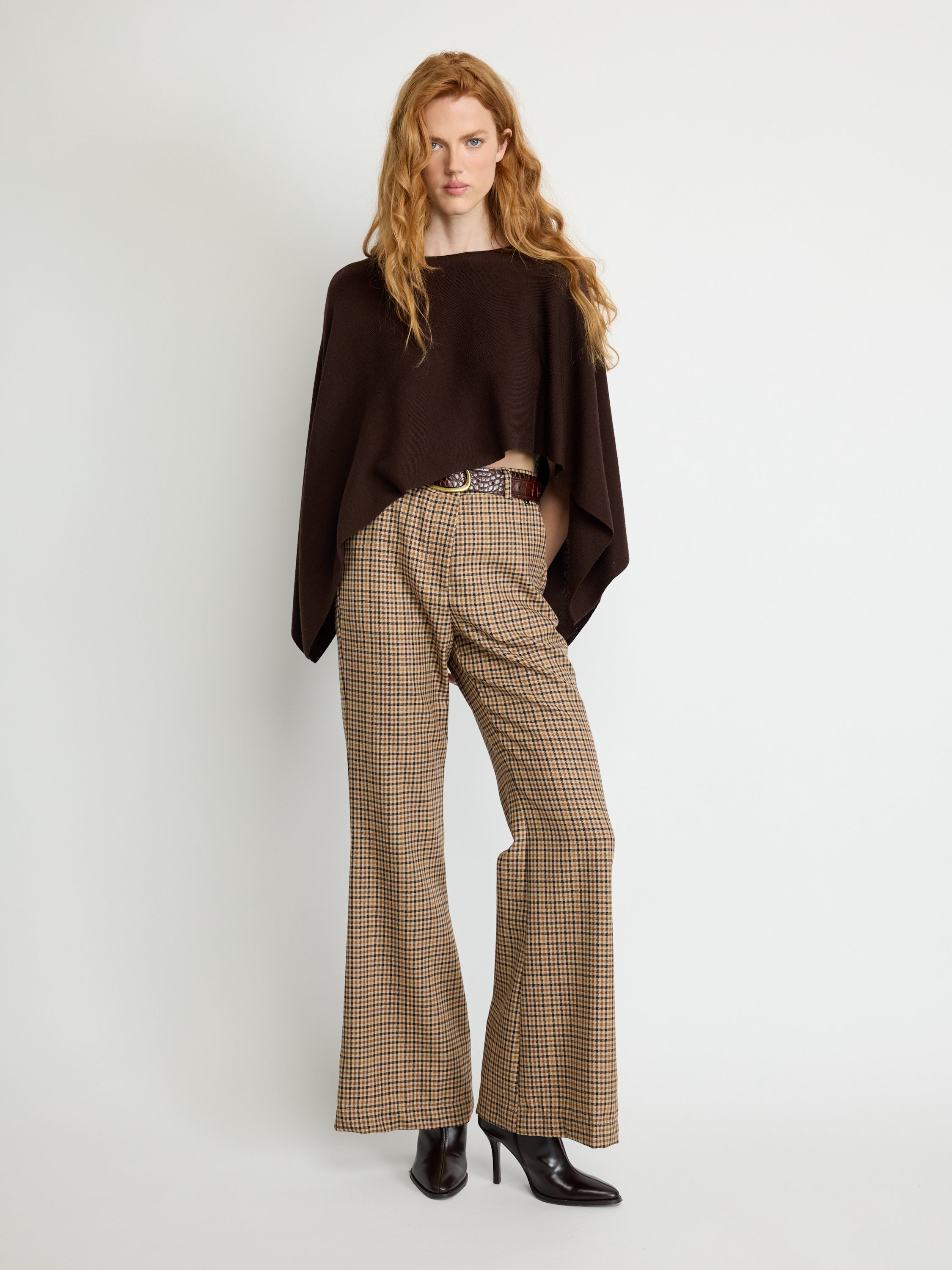 Wool-Blend Knit Poncho