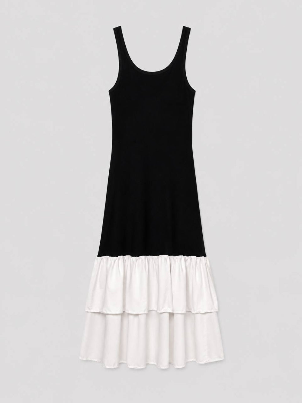 Black & White Tiered Maxi Dress