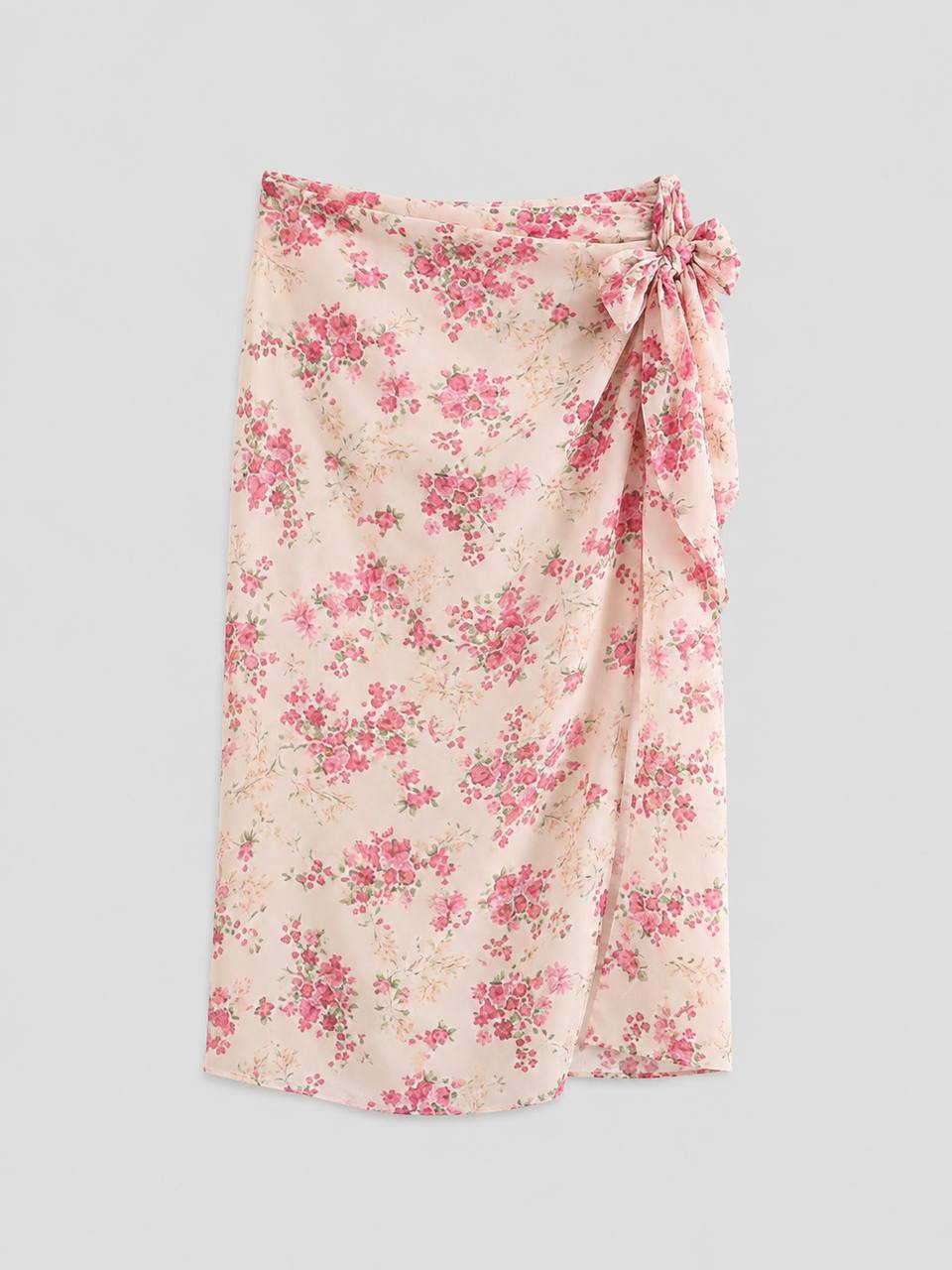 Floral Wrap Midi Skirt