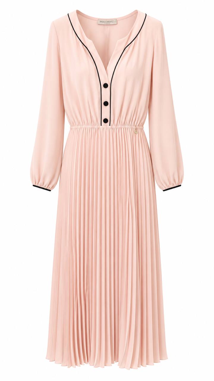LONG DRESS BLACK BUTTONS