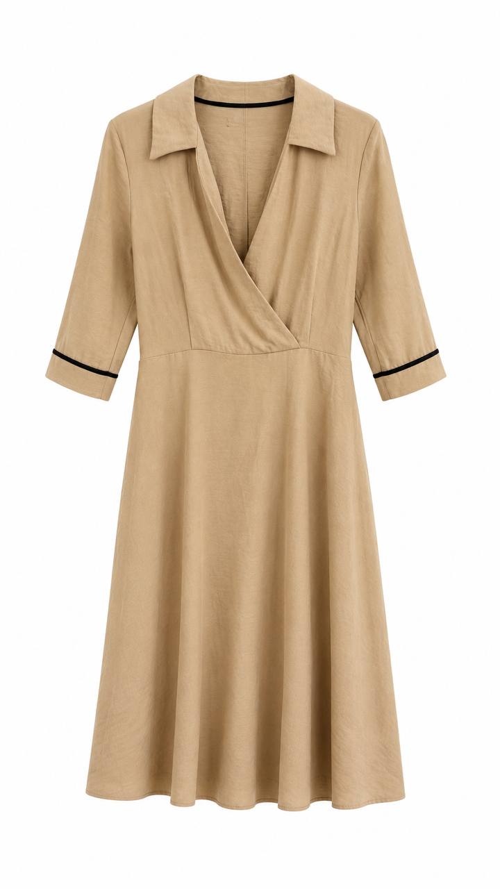 BEIGE SHIRT DRESS