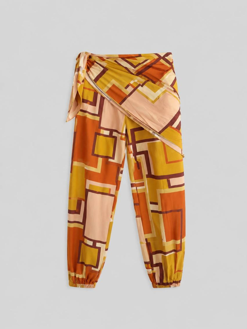Geometric Wrap Front Pants