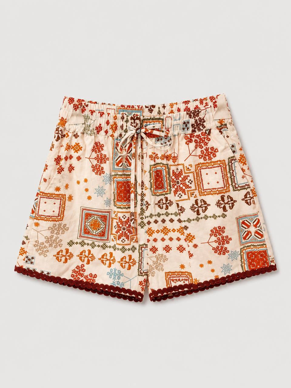 Printed Drawstring Shorts