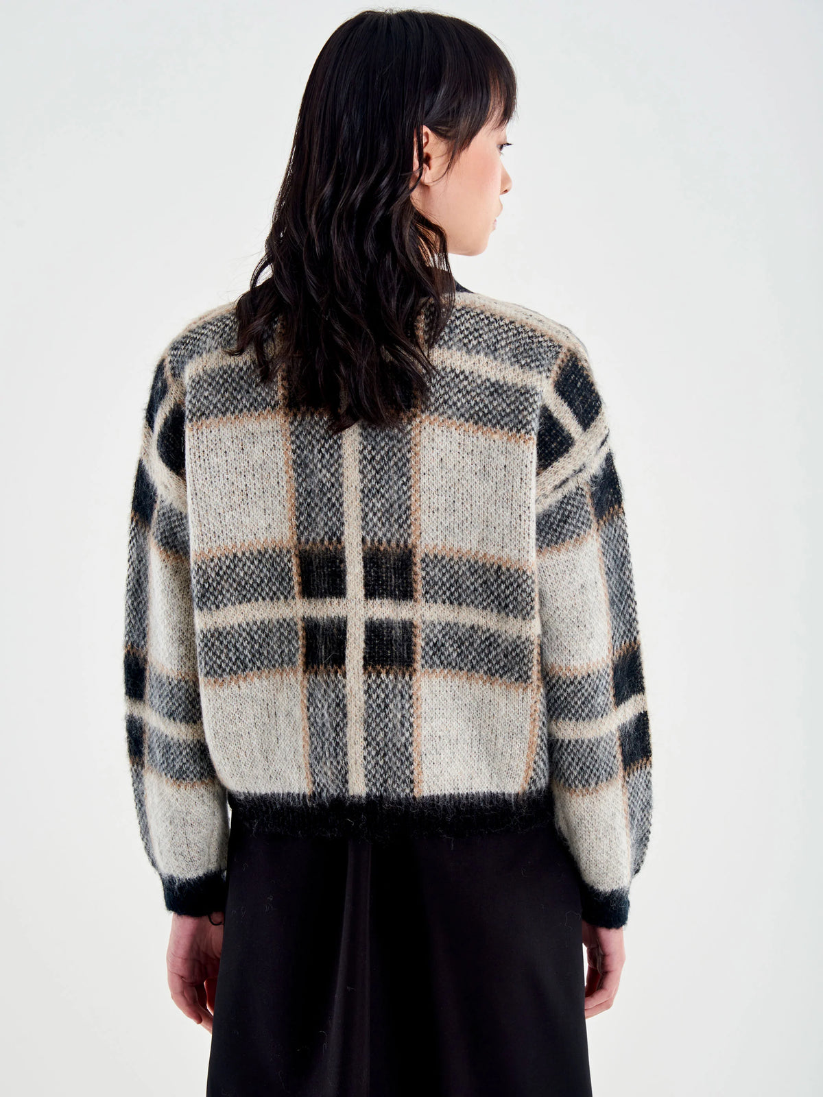 Gilet en mohair à carreaux