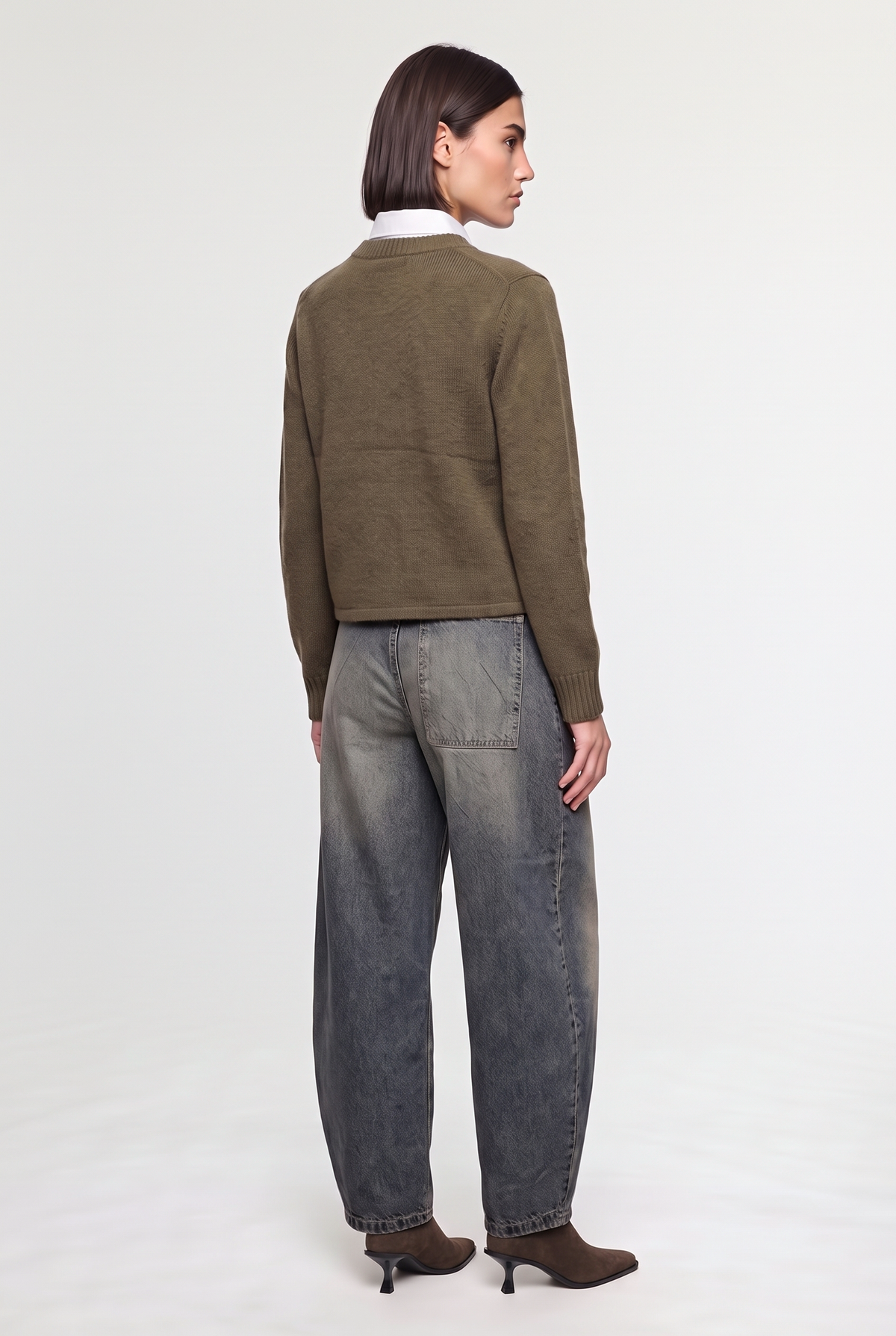 Military frogged zip cardigan - Military - back view