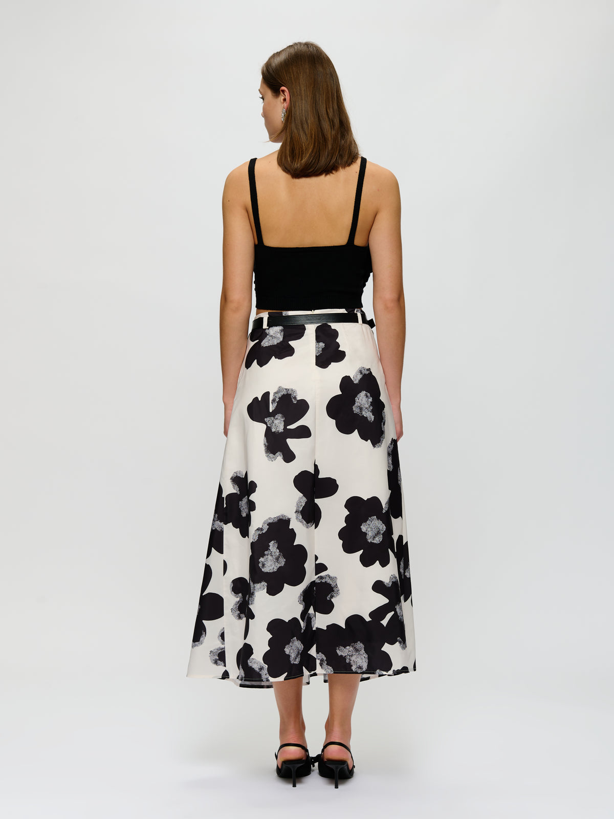A-Line Floral Midi Skirt