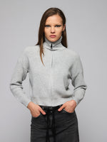 Turtleneck zip-up sweater