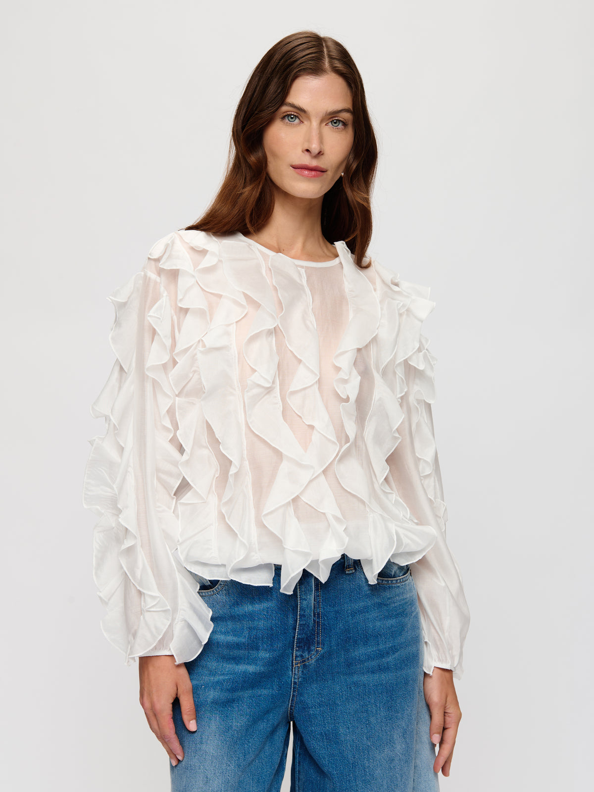 Ruffled Front Blouse