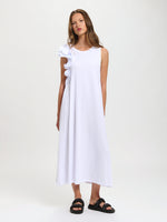 Robe longue à volants sur les côtés