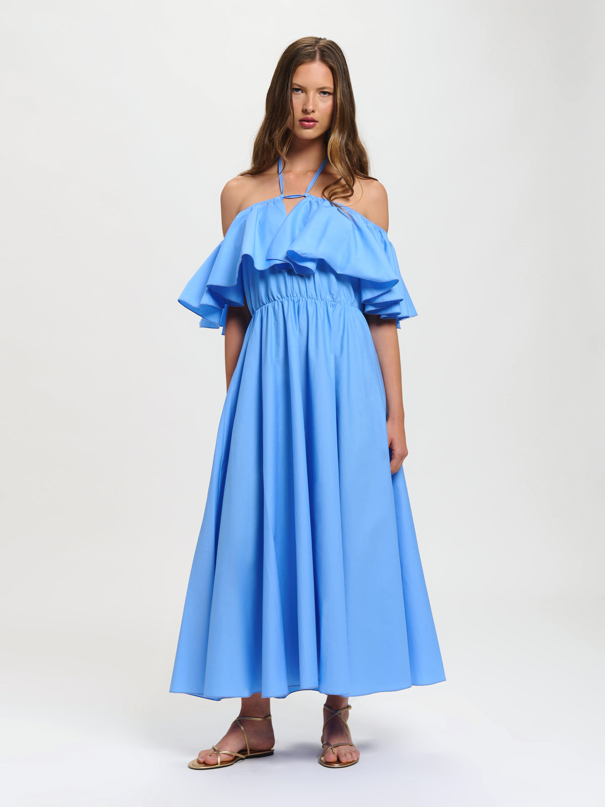 Robe longue à volants