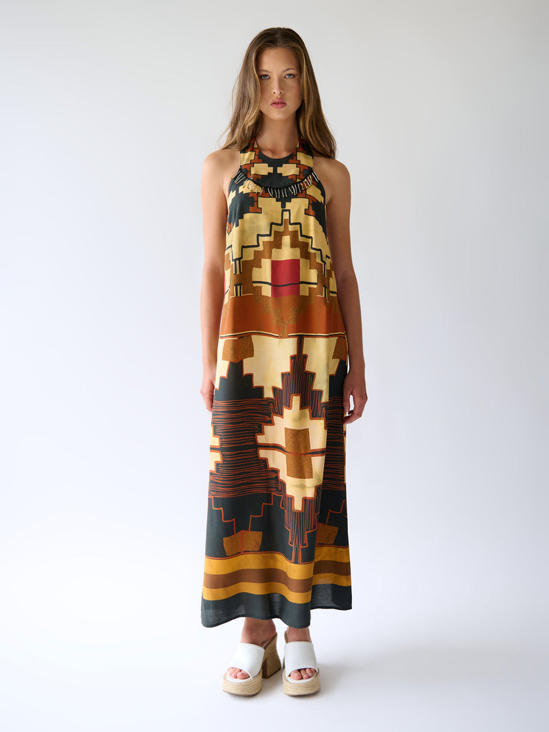 Geometric-print Maxi Dress