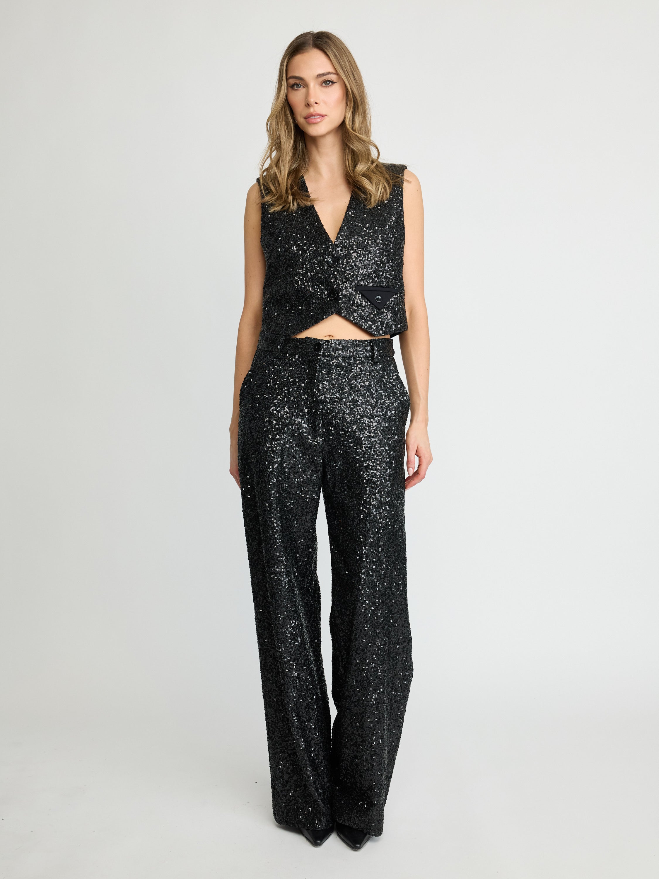 Sequin Tailored Vest