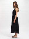 Midi dress with stretch waist