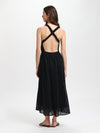 Midi dress with stretch waist