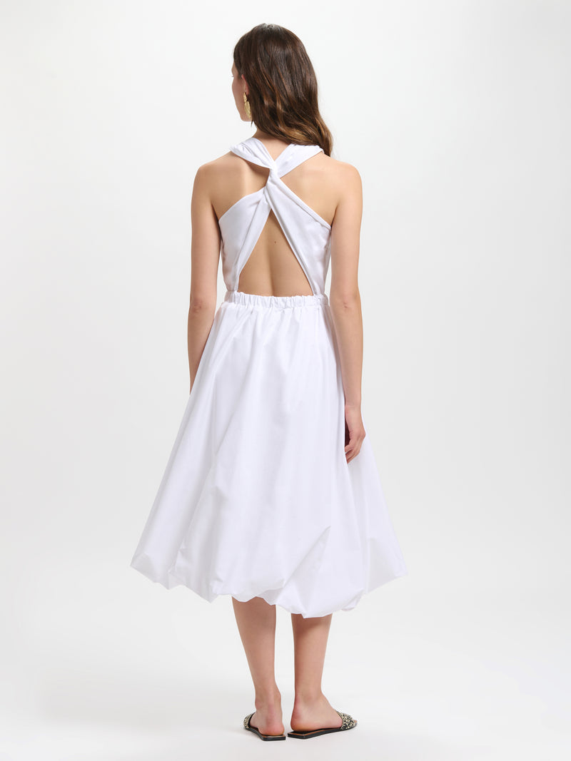 Stretch waist cotton dress