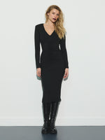 Long sleeve rouched dress