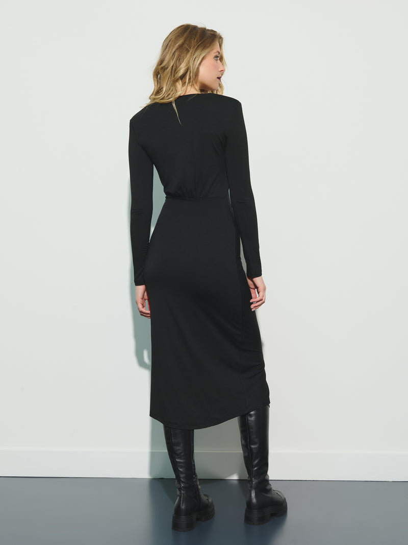 Long sleeve rouched dress