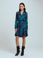 A-line printed shirt dress