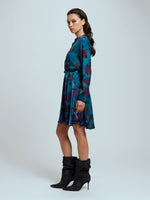 A-line printed shirt dress