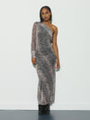 One shoulder leopard print dress