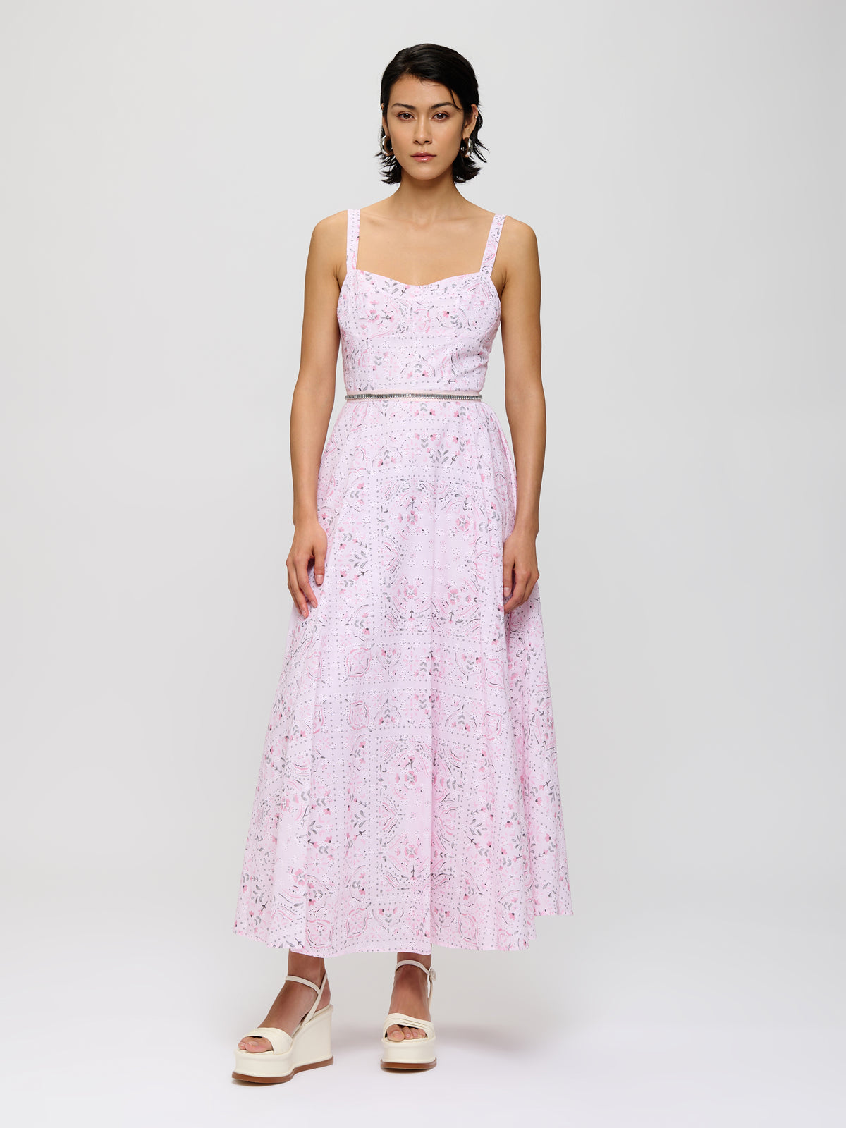 Robe midi brodée