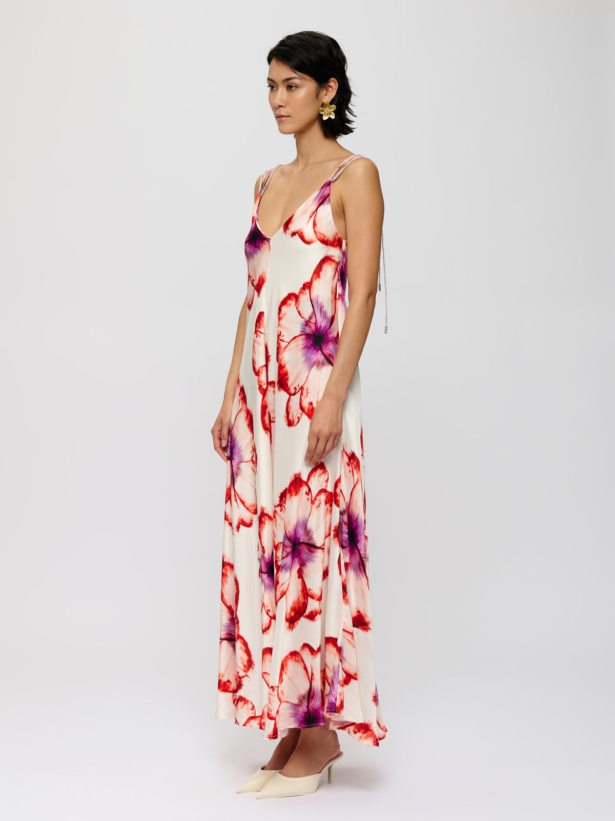 Floral V-Neckline Dress