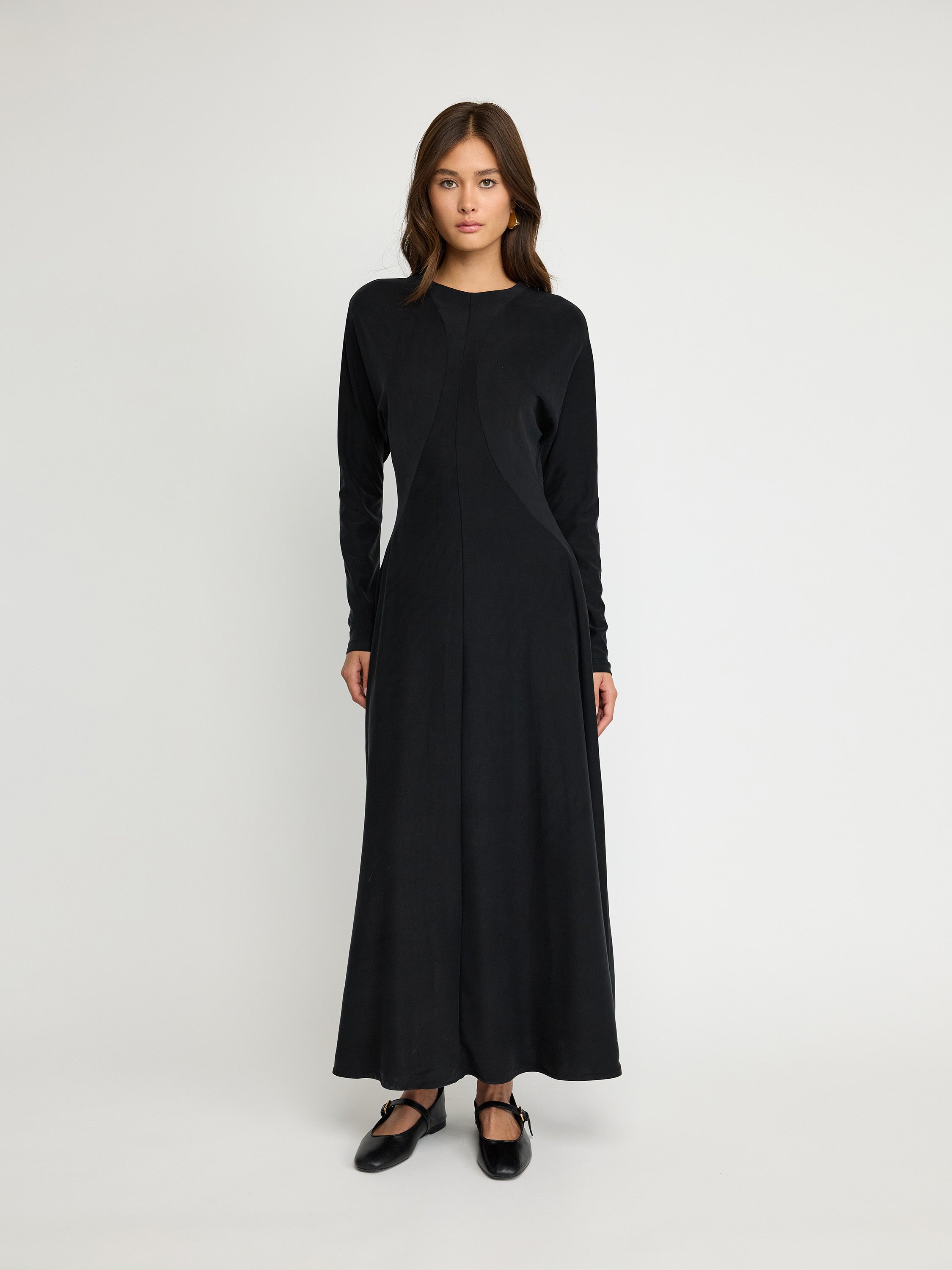 Long Sleeve Sculpted Maxi Dress
