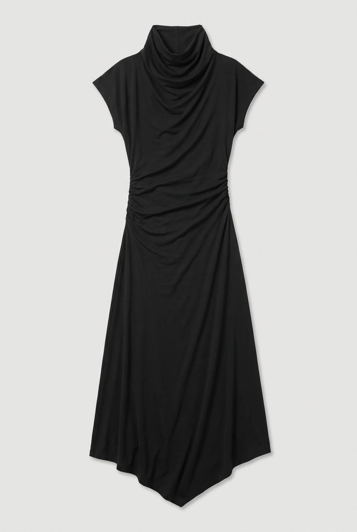 Draped Maxi Dress - Black - flat lay