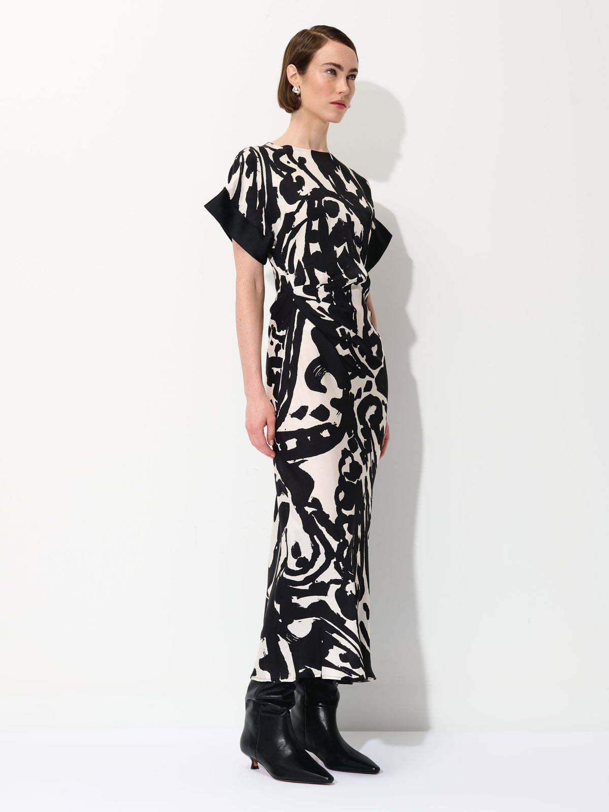 Printed Draped Dress