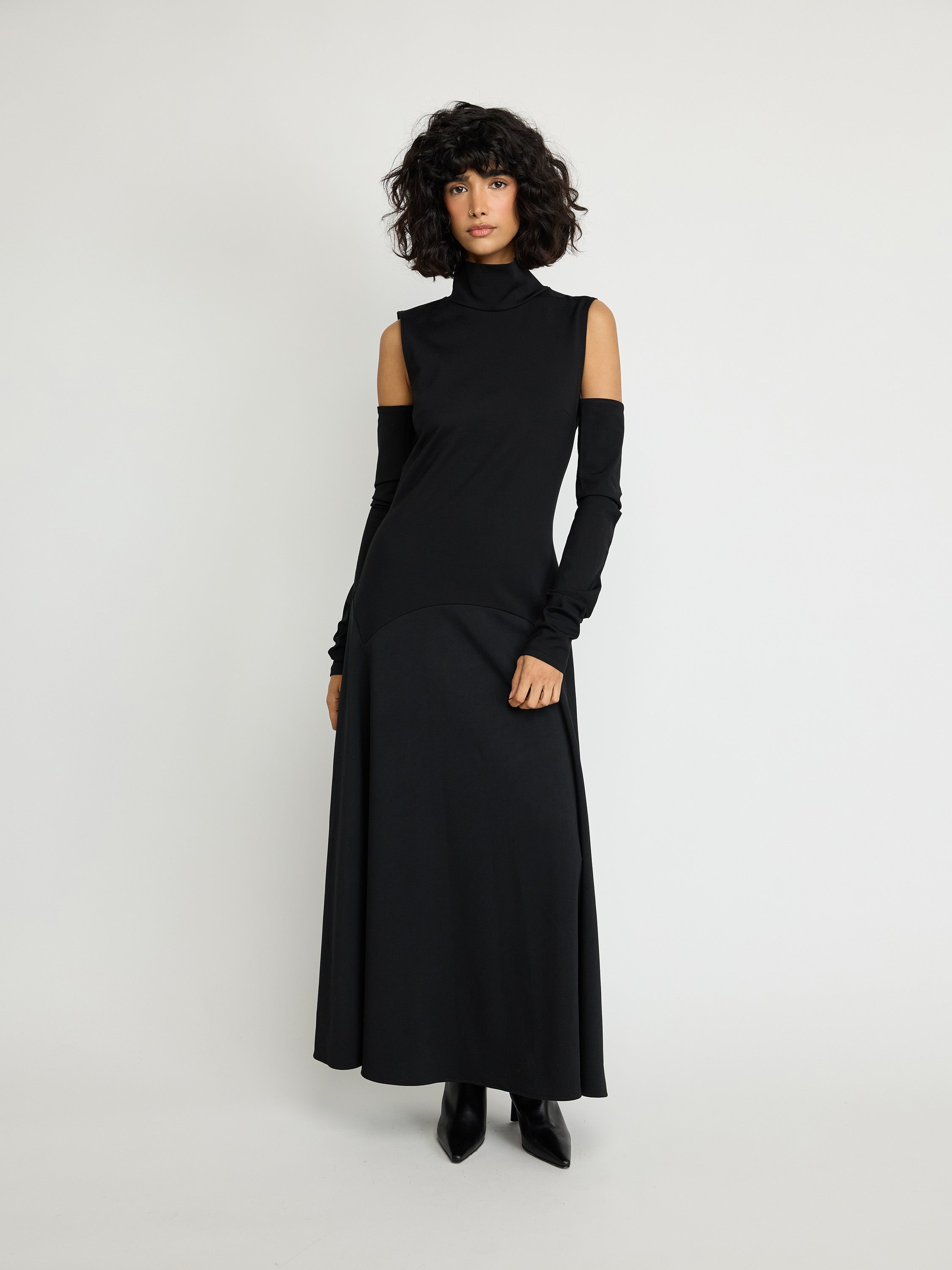 Sleeveless Dress with Flared Hem