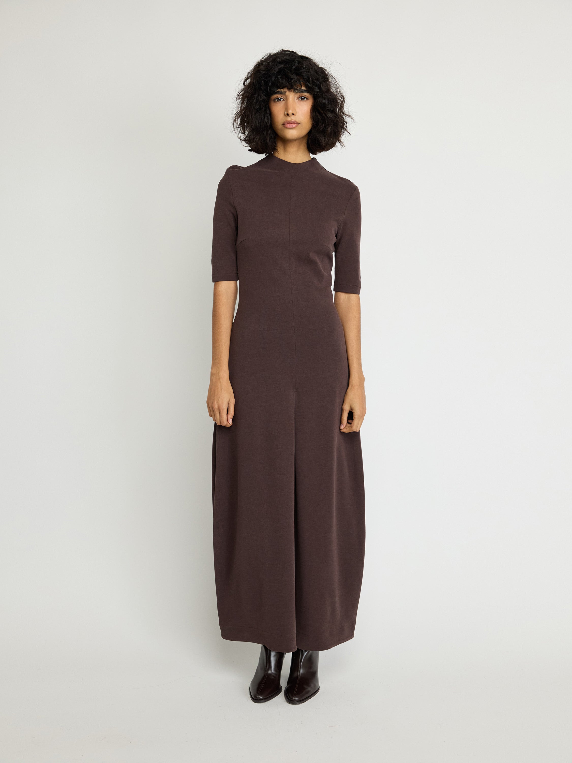 Structured Mock-Neck Dress
