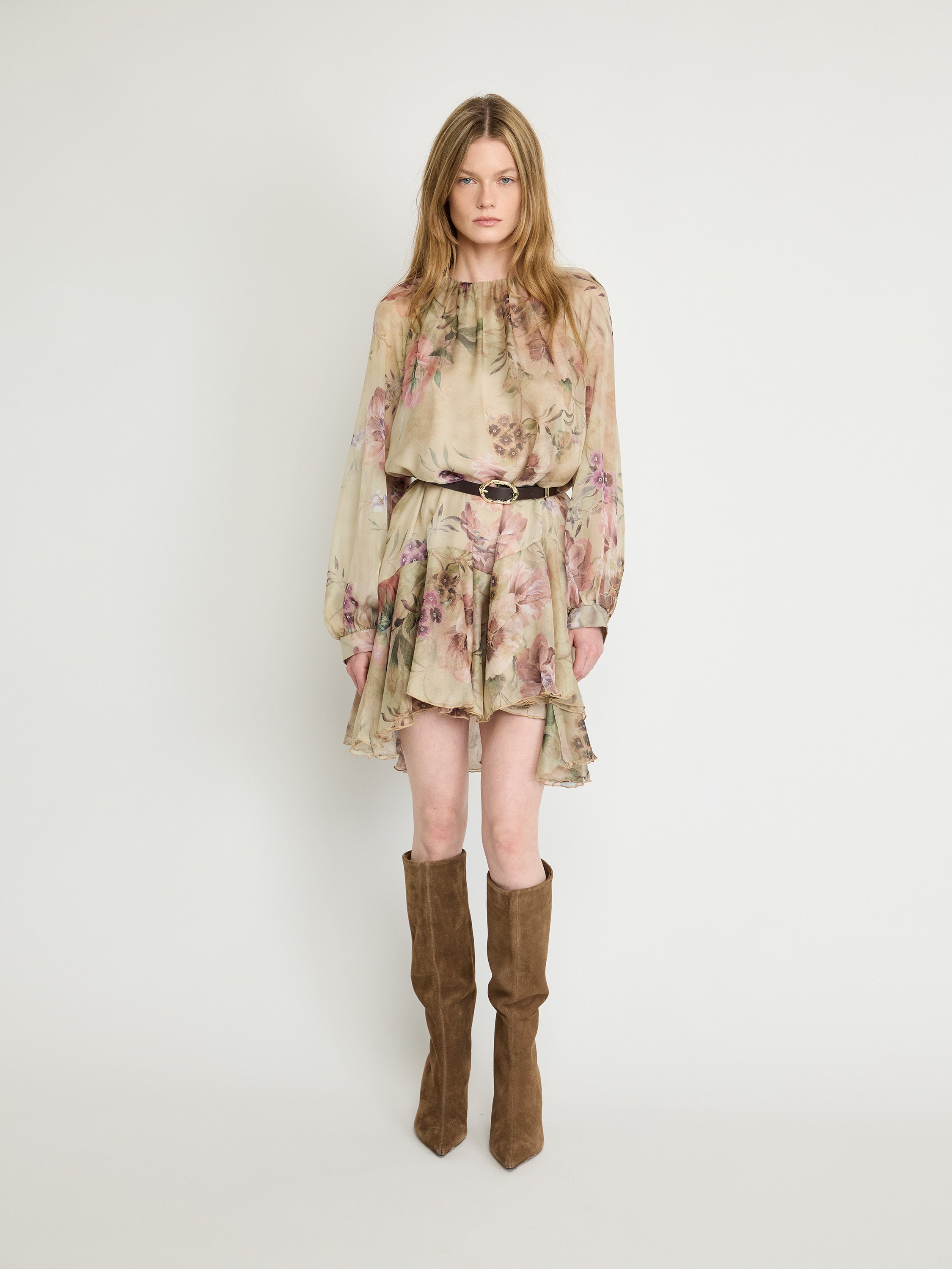 Floral Chiffon Mini Dress