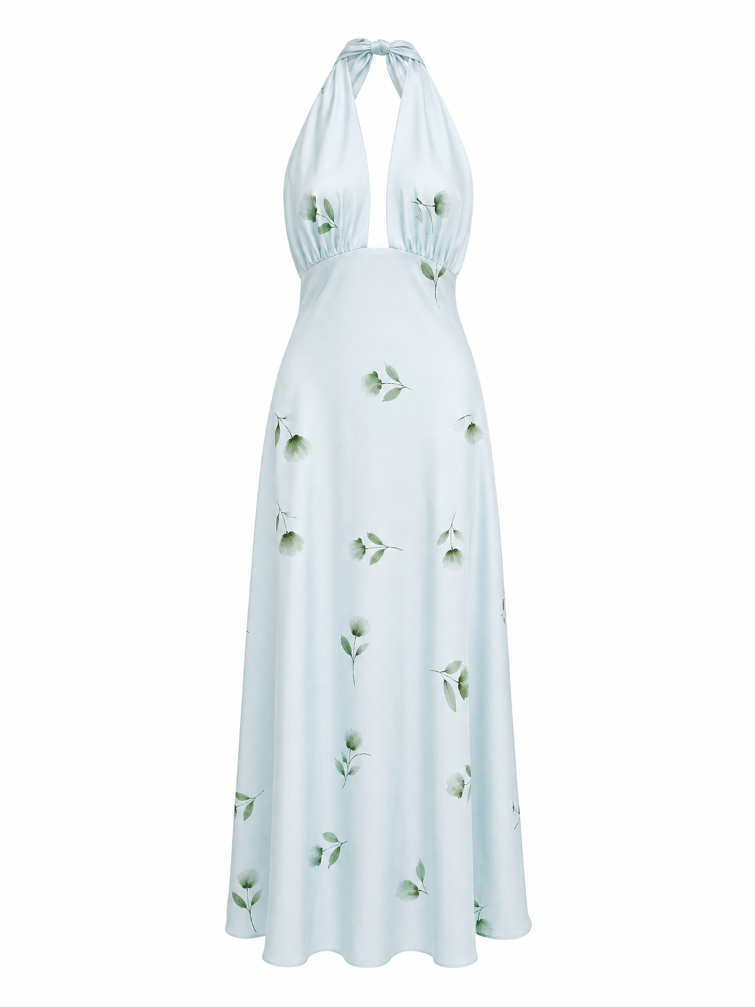 Robe longue fleurie bleue